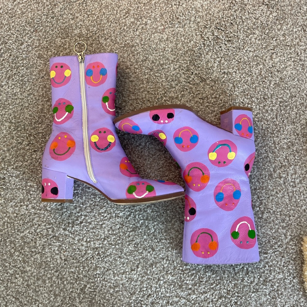 Zig Zag painted boots